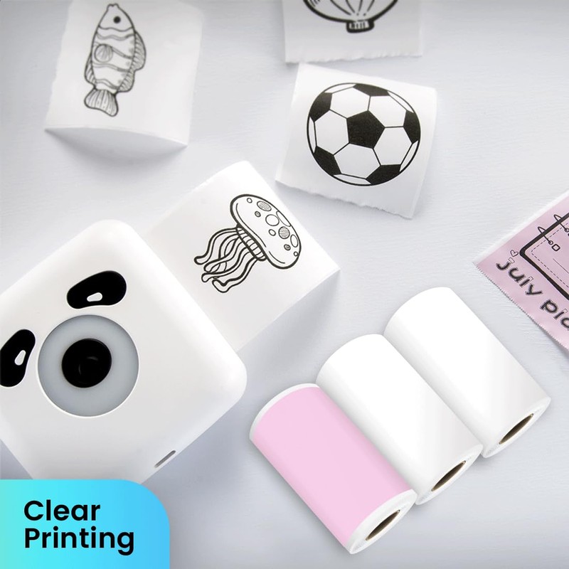 vretti 3 Rolls Thermal Printer Paper, Colorful Printer Paper for