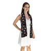 Dog Print Satin Stripe Scarf, Multi Black