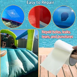 Lianshi 4IN x 7FT Waterproof TPU Repair Tape, Inflatable Patch Repair Kit, Strong Adhesive Sealing Repair Tape for Air Mattress, Bounce Houses, Inflatable Toys, Swimming Rings