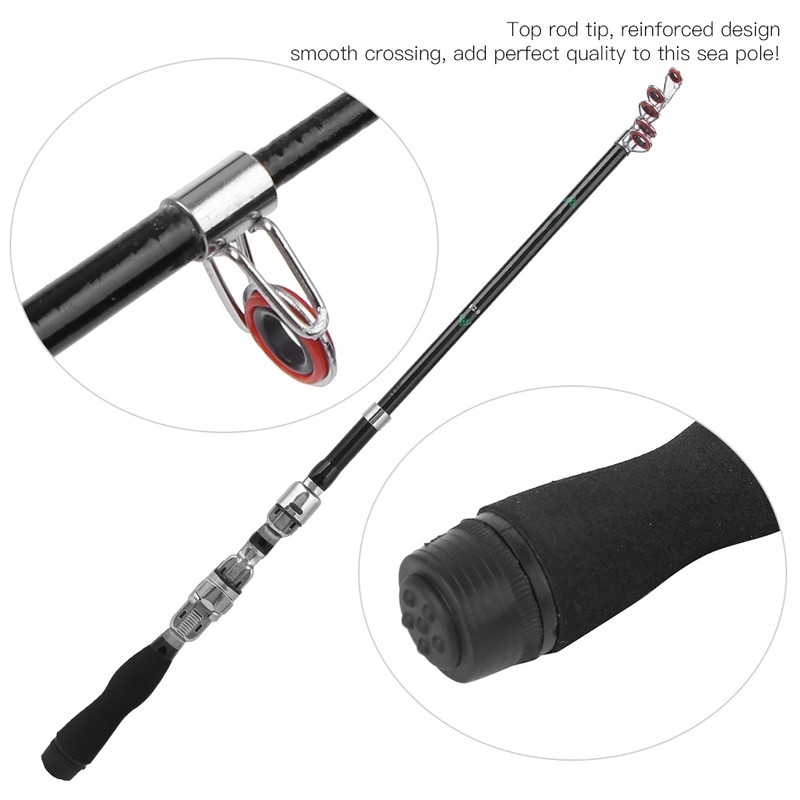 Portable Ultra Short Telescopic Fishing Rod Long Throw Super Hard