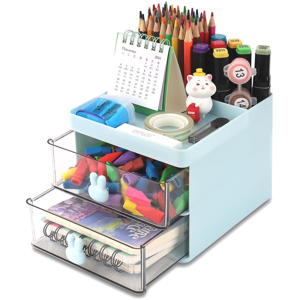HWPRATO Mini Drawer Organizers Accessories with Compartments and Drawers, Plastic