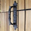 Antique Metal Door Handle Heavy Duty Retro Hammered Black Solid