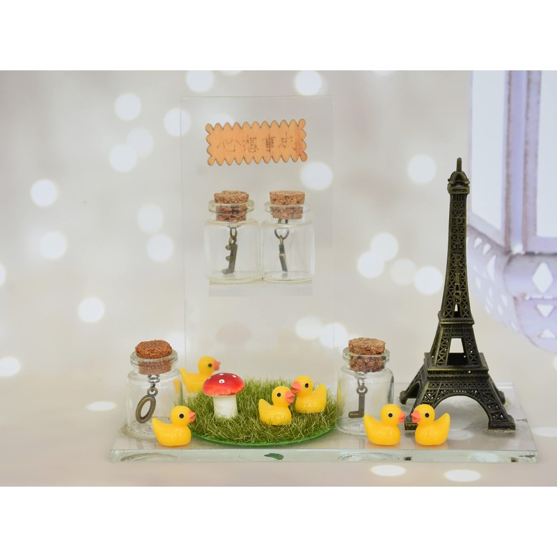 Yuronam 70 Pcs Tiny Ducks Mini Resin Ducks Miniature Ornaments