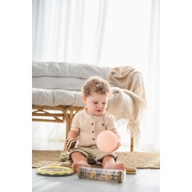 Edushape Sensory Balls for Baby - 4” Trendy Color Baby Balls That Help Enhance Gross Motor Skills for Kids Aged 6 Months and Up - Pack of 4 Vibrant Colorful and Unique Textured Balls for Baby