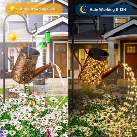 Regadera solar con luces, luces solares para exteriores, luces solares decorativas de jardín, linternas solares para colgar luces de jardín para jardín, patio, camino, pasarela impermeable