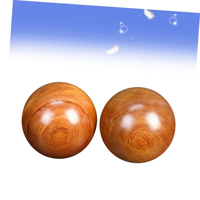 FRCOLOR 2pcs Wooden Massage Balls Round Fitness Hand Exercise Balls