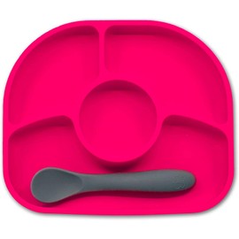 bblüv - Yümi - Juego de cuchara y plato de succión de silicona antiderrame para bebés y niños pequeños (rosa) Marca: bblüv