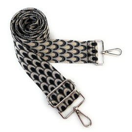 VersaKits Purse Straps Replacement Crossbody Gray Peacock Print 2 Inch Extra Wide with Silver Buckles Adjustable Shoulder Guitar Strap for Crossbody Bag Purse Handbag