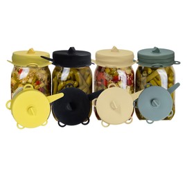 Fermentation Lids Airlock, 4Pack, 2.5-inch Regular, Burping Lid Mason Jar, Fermenting Lid Kimchi, Pickles, Sauerkraut, Fermentation Lids for Mason Jars EasyLid Fermenting Kit The Spirit of the Forest