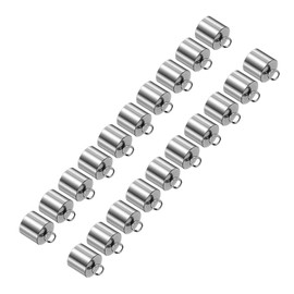 CoCud Barrel End Caps, 10mm Inner Diameter, Stainless Steel Smooth Crimp End Cord End Cap Steel Color - (Applications: for Bracelets Necklace Pendant Jewelry Making DIY), 20-Pieces
