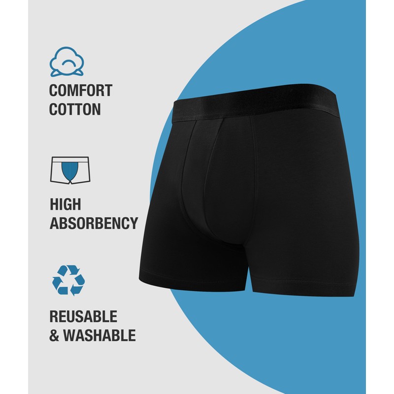 YESWEL Incontinence Underwear for Men, 150ML Absorbency Washable Reusable Cotton
