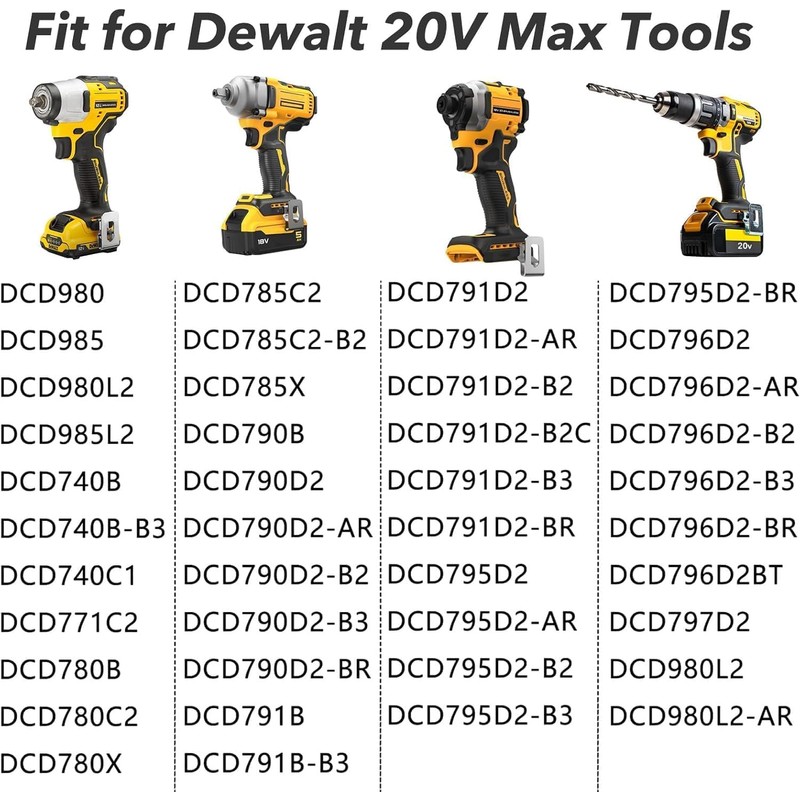 10-Pack Belt Clips for Dewalt 304 Stainless Steel Drill Tool