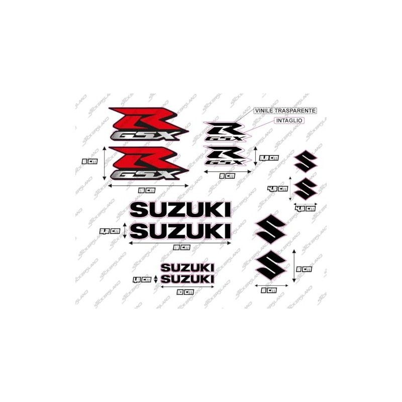 Sticker Set Compatible with Tank and Motorcycle Helmet GSX R