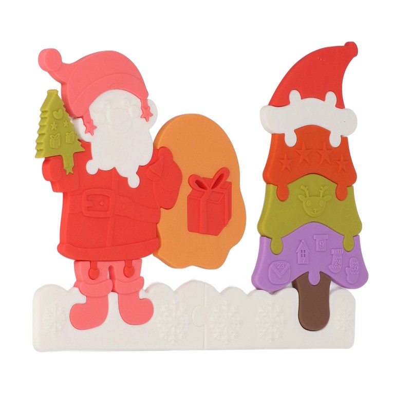 Christmas Jigsaw Puzzle Silicone Learning Educational Christmas Tree Puzzle Toy