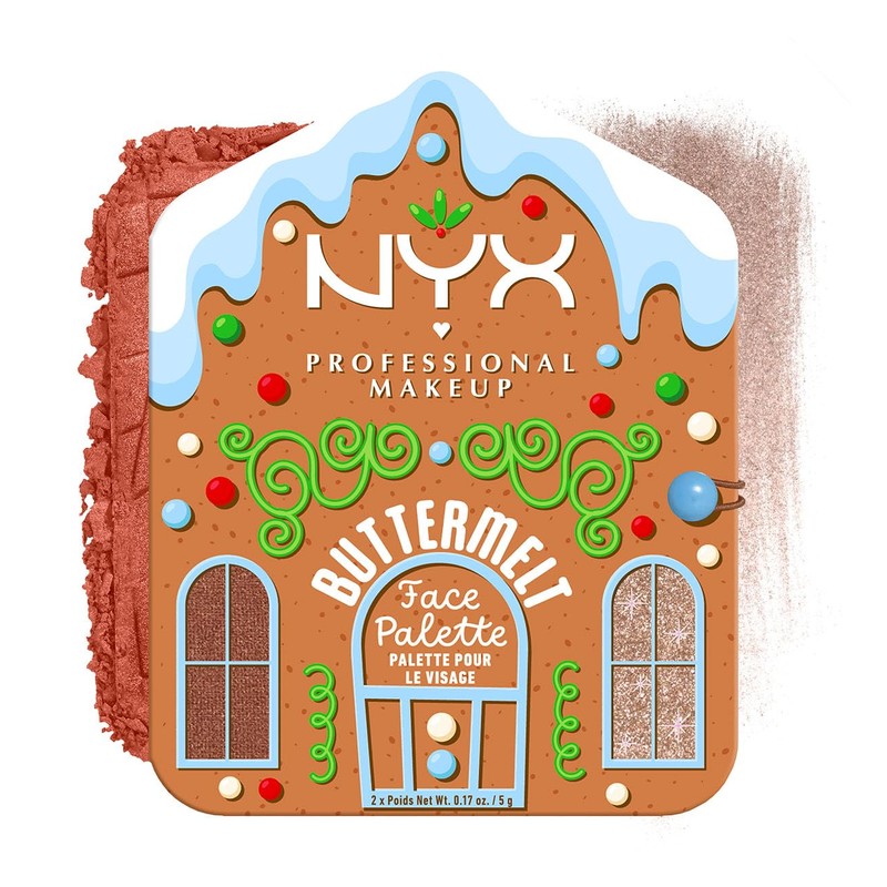NYX Professional Makeup Buttermelt Face Palette, Creamy Blendable Blush and