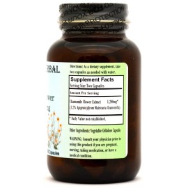 Barlowe's Herbal Elixirs CHAMOMILE EXTRACT | 1.2% APIGENIN | 600mg | 60 Veggie Capsules | Glass Bottles
