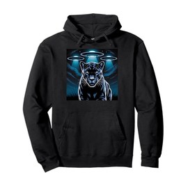 Kid Black Panther Selfie with Alien UFOs Black Panther Party Pullover Hoodie