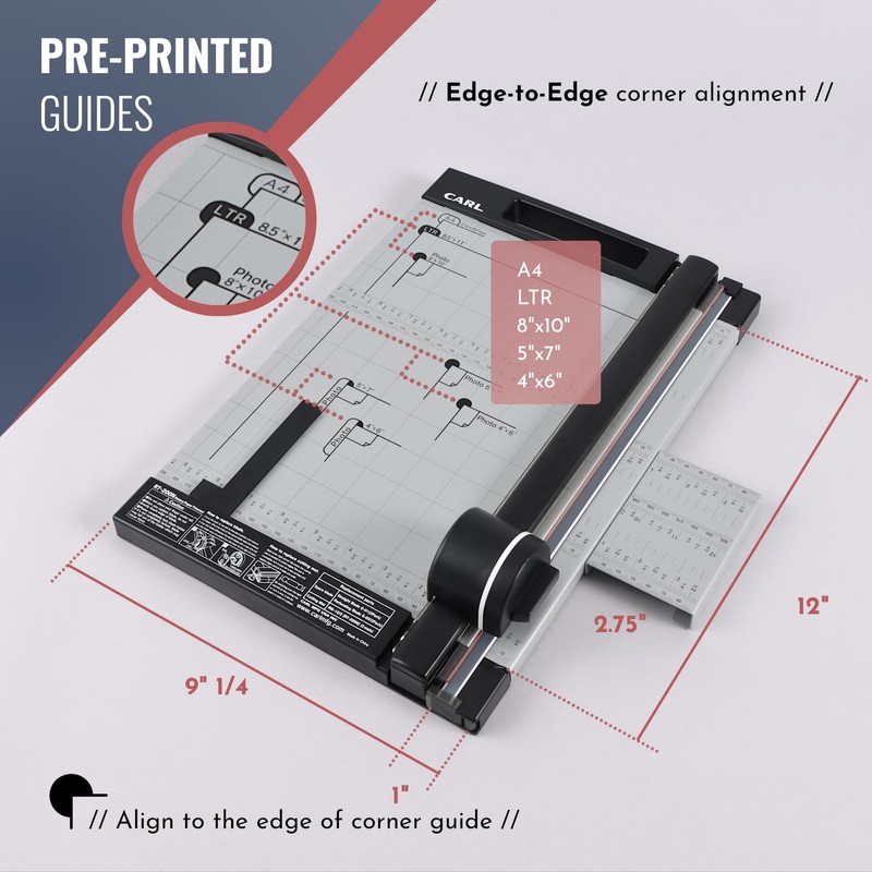 CARL Professional Rotary Paper Cutter with Clear Window – 12"
