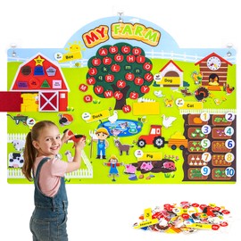 Aruionly Farm Animals Felt Story Board Set – 99 PCS Interactive Felt Board for Toddlers, Preschool Wall Busy Board, Sensory Wall Panel for Kids, Early Learning Flannel Storytelling Kit for Wall