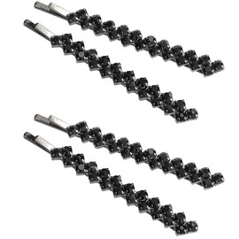 2 Pairs Black Crystal Hair Pins Sparkle Rhinestone Hair Bobby Pins Stylish Decorative Hair Clip for Women，Hair Accessories