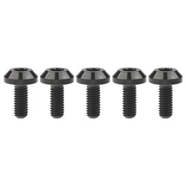 Ruifu Hex Socket Head Cap Screws, Titanium Alloy, Available in M6 x 12/15/20/25/30/35 mm, M8 x 15/20/25/30/35/40 mm, For Bicycles &amp; Motorcycles, Wheels, License Plate Mounting Bolts, Set of 5 (M6 x 15 mm, Black)