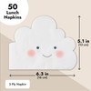 White Cloud Shape Paper Napkins for Baby Shower (6.3 x