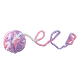 BEIDUOYANG Cat Ball Toy, Cat Toys,Interactive for Cat 1.97"" Yarn with Built-in Colorful Chewing Toy for Kittens Chasing Training Indoor fo, white pink purple