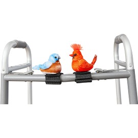 JOY FOR ALL Walker Squawker, cheery animatronic bird, interactive companion, walker accessory, reminds you not to forget your walker - Cardinal