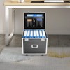 Portable Rolling File Box with Telescopic Handle, Locking Mobile Business