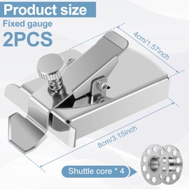 2Pcs Magnetic Seam Guide Stainless Steel Sewing Hemmer Guide with 4 Bobbins Multifunctional Hem Guide Tool High Precision Sewing Machine Accessories for Sewing Machine