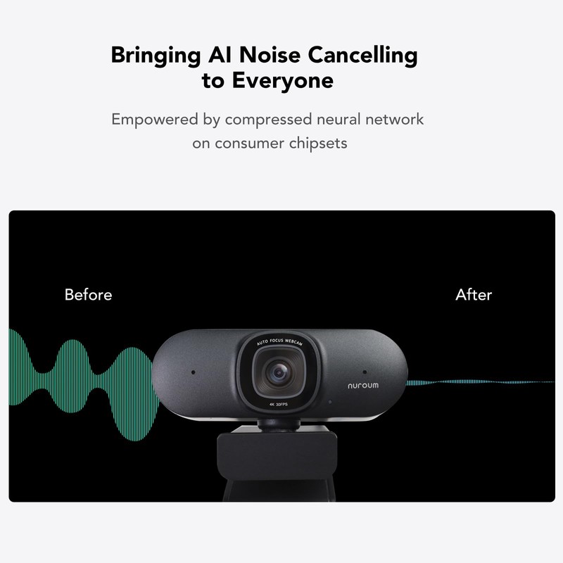 Nuroum V32-AF 4K Webcam for PC, 60fps Web Camera with