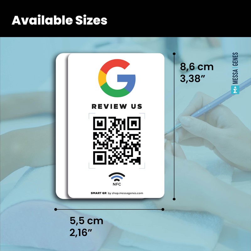 MESSAGENES PVC Card Rating on Google QR Code and NFC