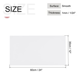 MECCANIXITY ABS Plastic Sheet 24 Inch x 12 Inch x 0.04 Inch ABS Styrene Sheets for Building Model DIY Crafts Panel White