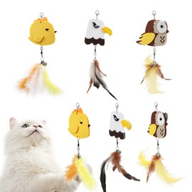 SONGWAY Cat Toy Bird, Cat Feather, Fluffy Toy, 6 Birds Replacement