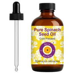 dve herbes dve herbes Spinach Seed Oil (Spinacia oleracea) with Glass Dropper | Cold Pressed | Pure | Natural | For Diluting Essential oils | For Skin & Massage | Non-Sticky| Lightweight| Unisex | 120ml (4 oz)