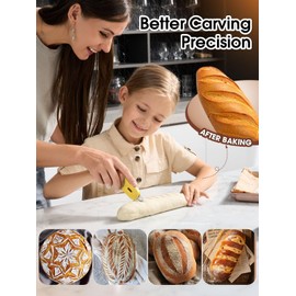 CLUEAPOP Bread Lame Sourdough Scoring Tool Extractable & Magnetic - Professional Dough Scoring Tool for Sourdough Bread Baking & Bread Making Tools - Scoring Patterns Booklet & 5 Razor Blades