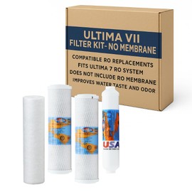 Ultima VII Compatible 5-Stage RO Filter Kit – Annual Replacement Filters for Ultima 7 Reverse Osmosis System – RO Membrane Not Included – Change Every 6 to 12 Months
