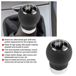 Gear Shift Knob, 5 Speed Gear Shift Knob + Gaiter Boot For Univers for 3 Gaskets (8mm, 10mm, 12mm) ABS Plastic Gear Shift Knob Head
