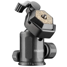 Mantona Basic TBH 2nd VI Ball Head - 360 Degree Panoramic Ball Head with Quick Release Plate, Load Capacity 8 kg, Weight Only 330 g, Aluminium, for Photo Tripods, DSLR and DSLM Camera