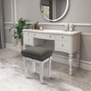 BUYUE 4 pcs Vanity Stool Bench Covers, Luxury Crease-Resistant Jacquard