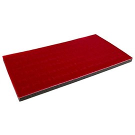 Novel Box Red Ring Display 72-Slots Foam 14.25x7.62x0.62 Inches - Ring Storage Foam to Hold Small & Large Rings/Cufflink - Glass Top Box's Foam for Better Display - Made in USA