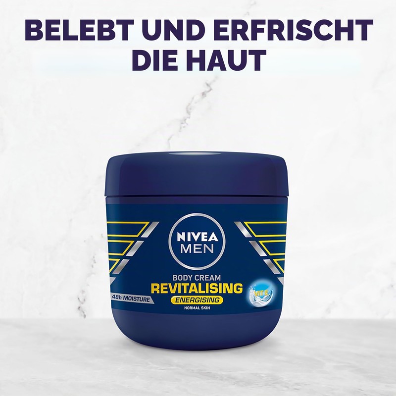 Nivea Revitalising Men Body Cream for Normal Skin 400ml (Pack