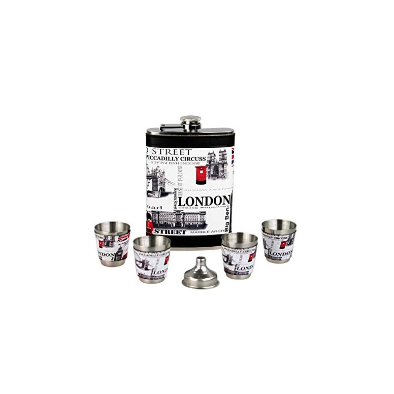 GMMH Original Hip Flask Set LN 35-28 London Stainless Steel