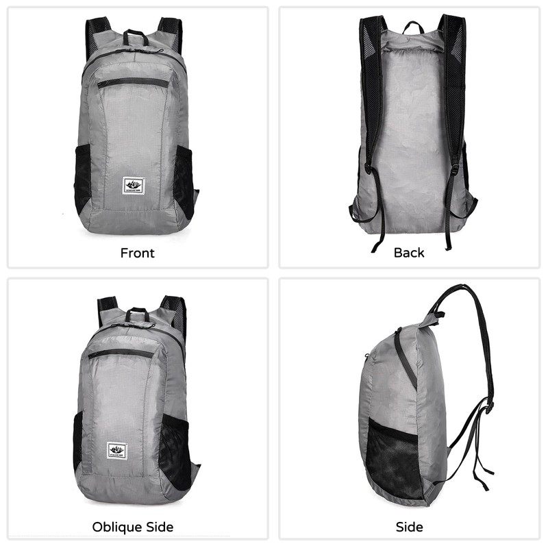 PORRASSO Hiking Backpack Foldable Waterproof Daypack 20L Lightweight Rucksack Backpack