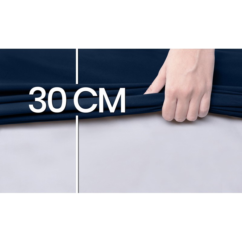 Utopia Bedding King Fitted Sheet, Navy - 12 Inch (30cm)