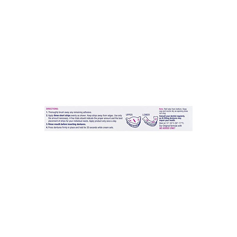 Effergrip Extra Strong Denture Adhesive Cream, Zinc Free 2.5 oz