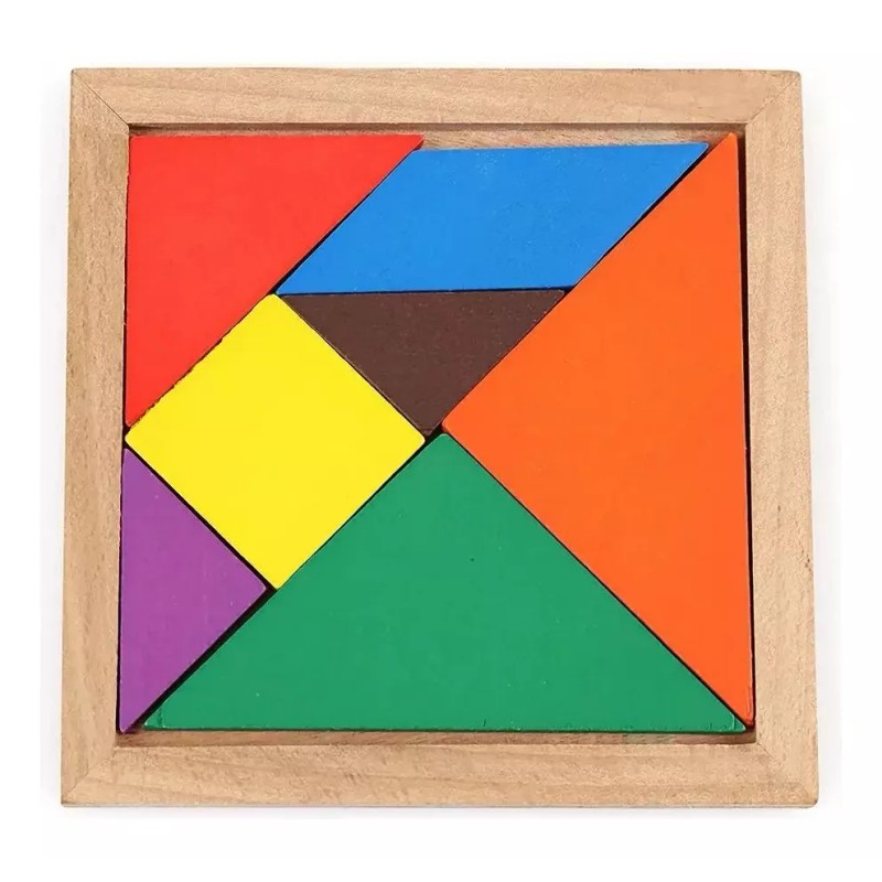 Tangram 10 Tangramas De Madera Juego Material Didáctico Rompecabezas