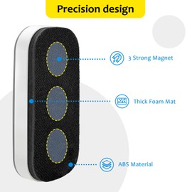 maxtek Dry Erase Eraser, Magnetic White Board Erasers - 2 Pack, Glass Whiteboard Eraser for Office and School Supplies (Gray)