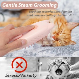 Ghyut 4 in 1 Cat Steam Brush for Shedding,Rechargeable Steam Brush for Cats and Dogs，Anti-Static, Massage, Cleaning, Shedding & Combing All in One for Grooming Multi-Functional Pet Brushes