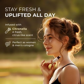 Gya Labs Citronella Essential Oil Roll On - Energizing Aromatherapy for Outdoor Protection - Made with 100% Natural Citronella Oil for Skin - Travel Size Roller Ball (0.34 Fl Oz)